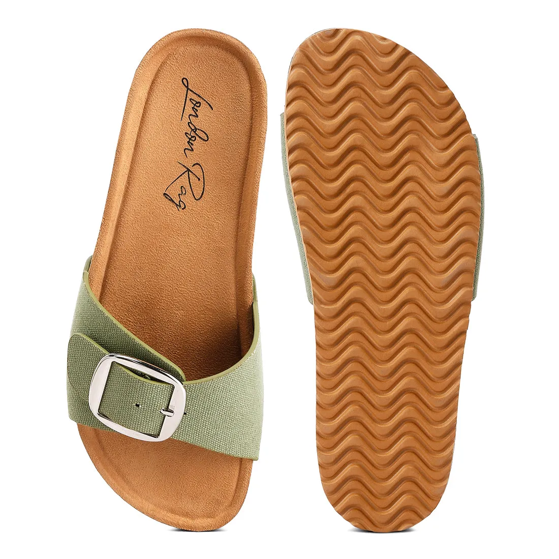 Buckle Strap Slip On Sandals