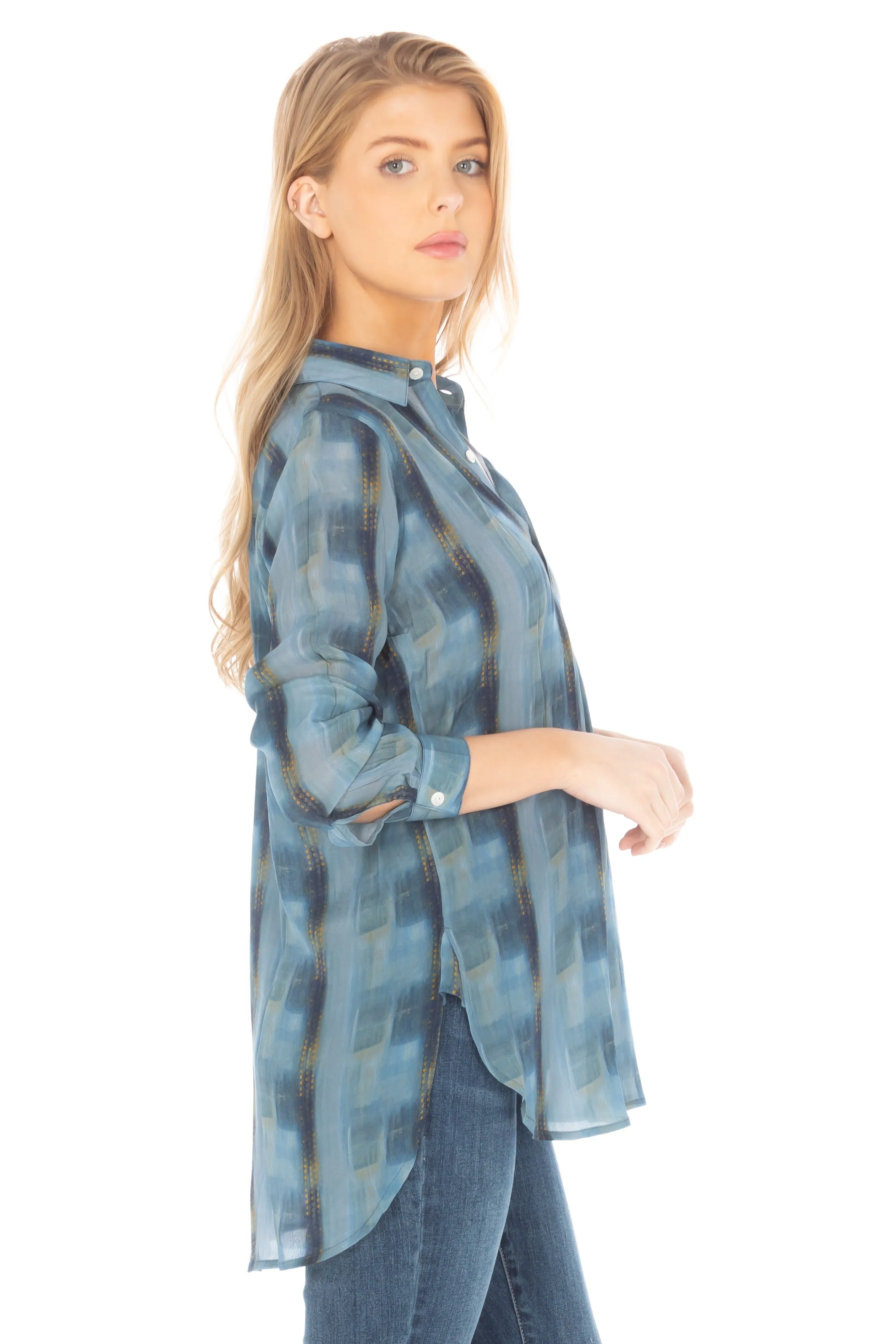 Half Button-up Pullover Tunic