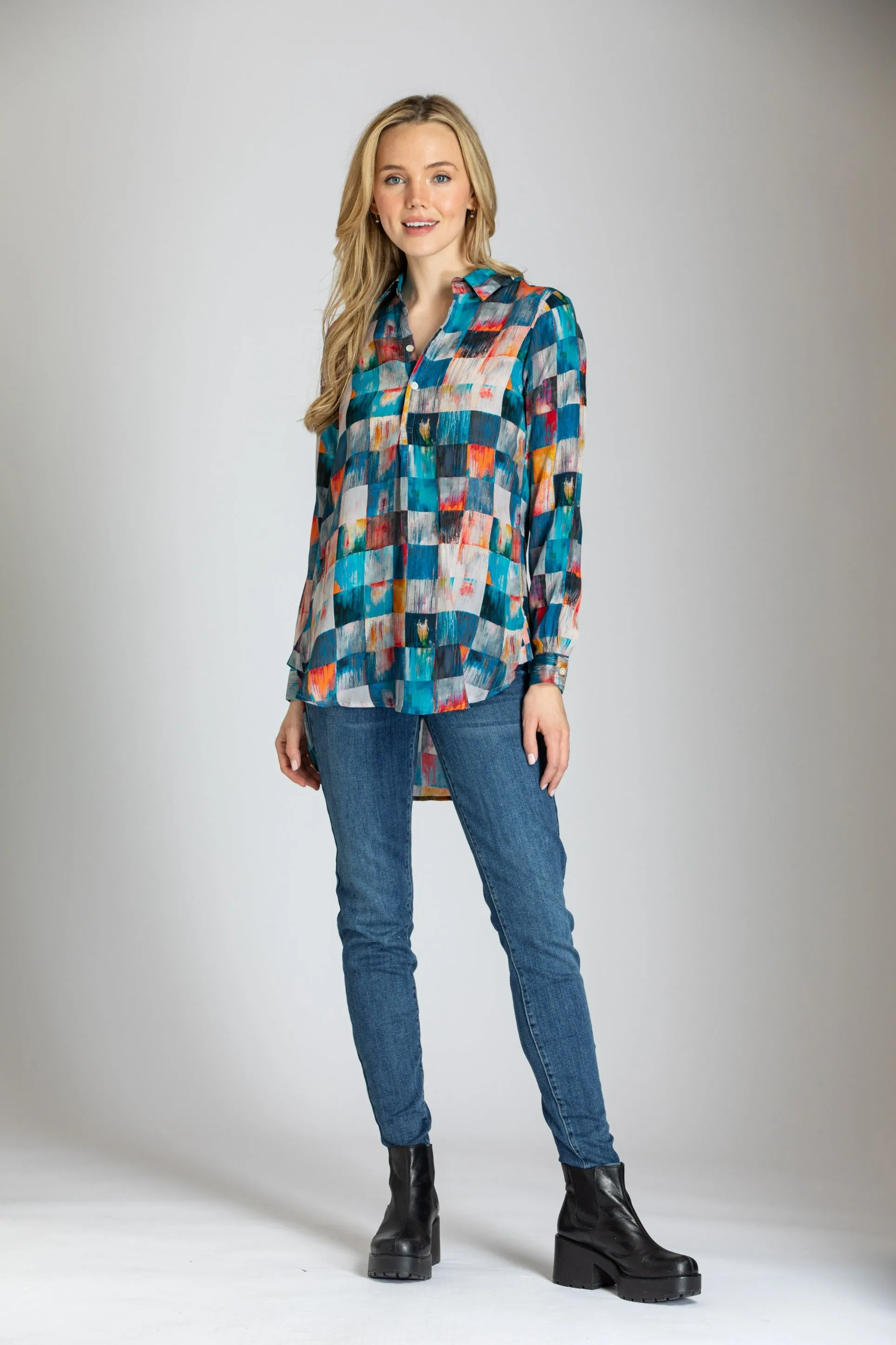 Half Button-up Pullover Tunic