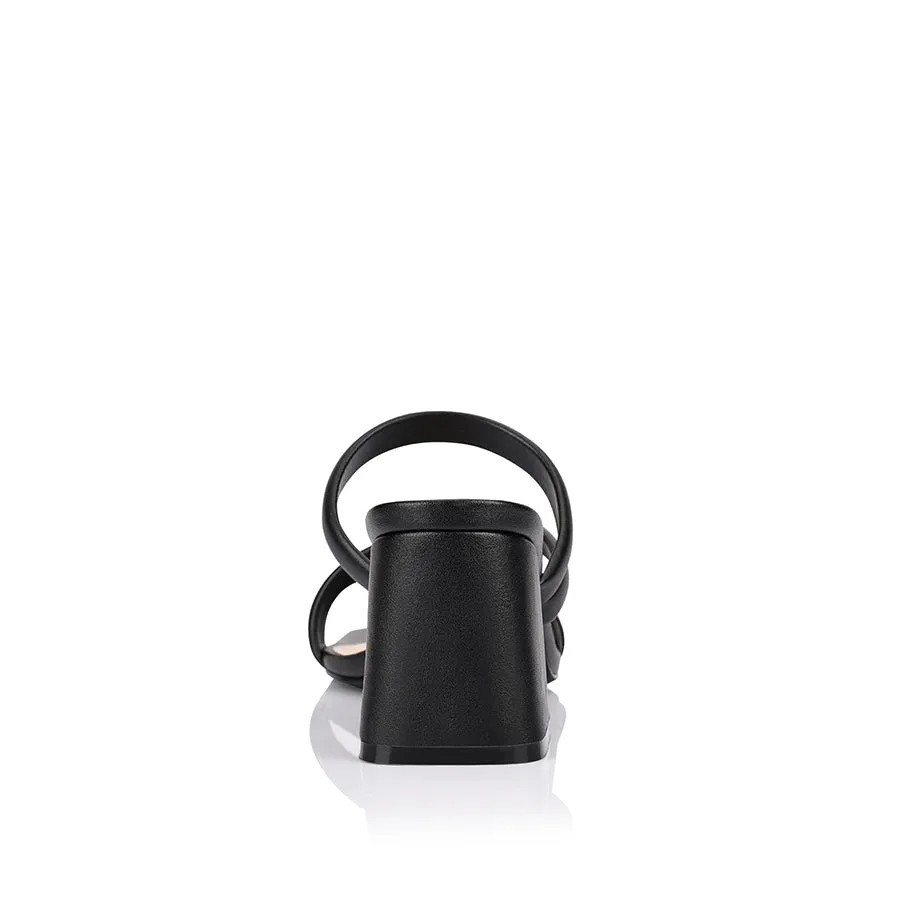 Stallone Block Heel Mules - Black