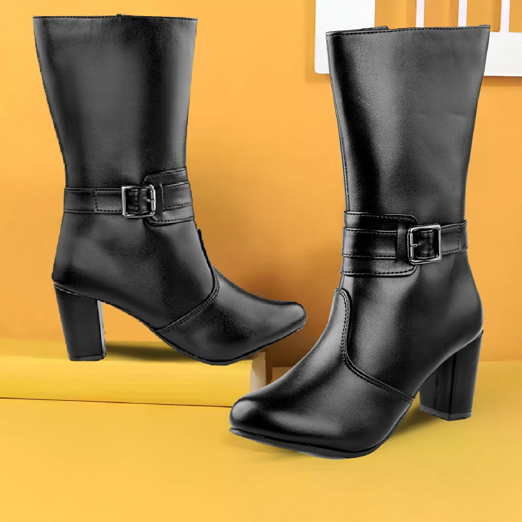 Women Stylish Buckle Long Boots